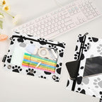 Black Paws Print Pencil Pouch for 3 Ring Binder, 2 Pack Waterproof Pencil Bags - Image 5