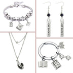 DanLingJewelry 50Pcs 10 Styles Librarian Charms School Library Tibetan Silver - Image 6