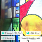 Original Hand Drawn Faux Stained Glass Window Film, Double-Sided Static Film - Image 2