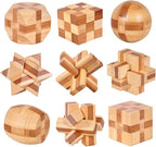 VolksRose 9pcs Wooden Brain Teaser Puzzles, IQ Challenge Puzzle Games, Logic by VolksRose