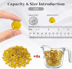 FUTUREPLUSX 5Lb Flat Glass Marbles, Amber Yellow Vase Filler Beads Flat Gems - Image 2