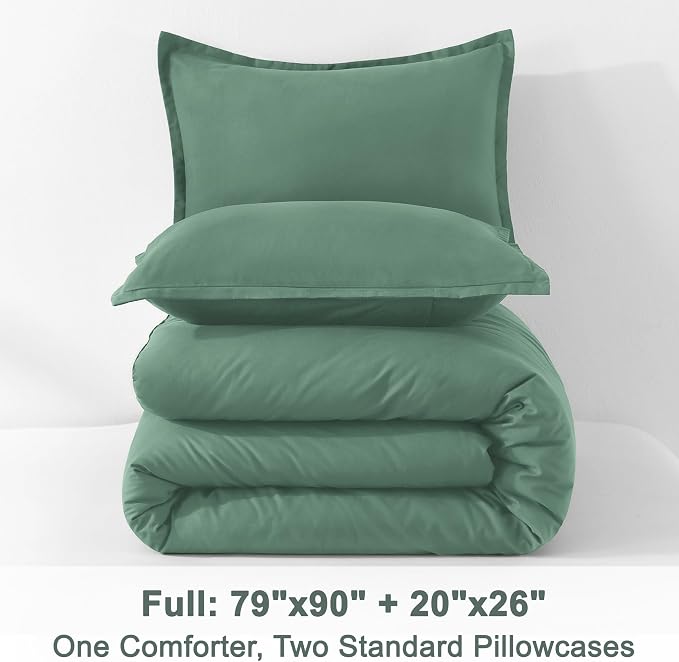 Litanika Comforters Full Size Haze Green, 3 Pieces Lightweight Solid Bedding - Image 9