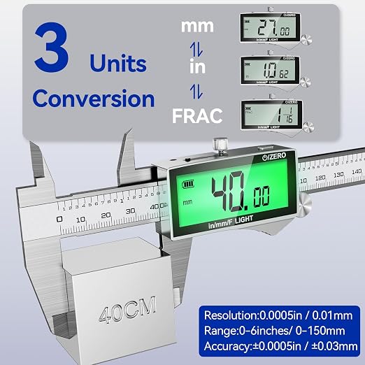 Rechargeable Digital Caliper 6 Inch, High-Precision Stainless Steel Vernier - Image 4