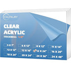 CALPALMY 12x24 Clear Acrylic Sheet Plexiglass 1/8” Thick, Use by CalPalmy