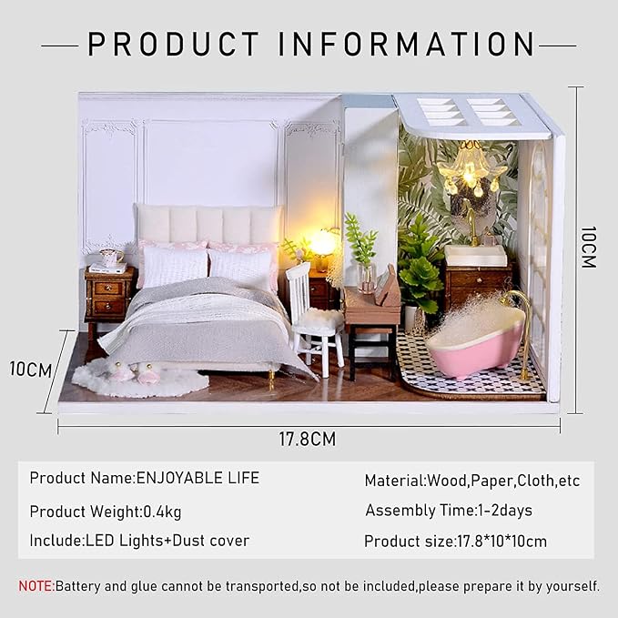 CUTEROOM DIY Doll Room Miniature Furniture Wooden House Kit - Image 2