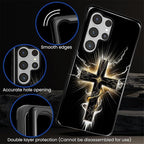 for Samsung Galaxy S25 Ultra Case, Cool Cross Pattern Glossy 2 in 1 Shockproof - Image 5