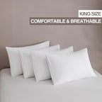 MINIPANDA White King Size Pillow Cases Set of 4 - Image 2