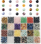 1200pcs 6mm Natural Gemstone Beads Crystal Bracelet Jewelry Making Kit | by GangGangHao