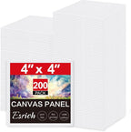 ESRICH Mini Canvases for Painting, 4x4In Canvas in Bulk 200Pack Small Canvas by ESRICH