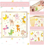 Qyeahkj 100PCS Party Animal Plates and Napkins Party Supplies Happy Birthday - Image 4
