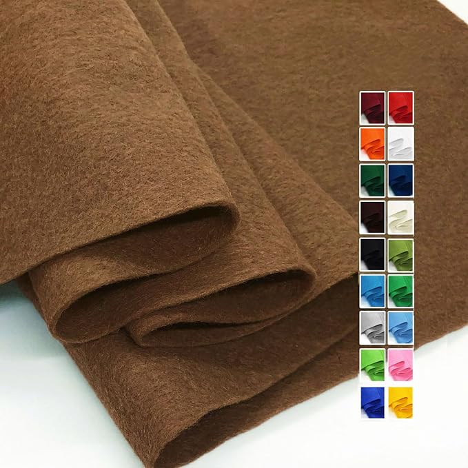 Brown Felt Fabric 36" X 36", 1.6mm Thick Soft and Durable Flexible Craft by FANOMMI