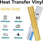 guangyintong Heat Transfer Vinyl Glitter Gold HTV Rolls, Glitter HTV Vinyl - Image 6