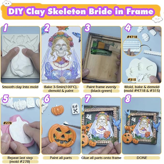 Skeleton Bride and Groom Clay Molds - Image 3