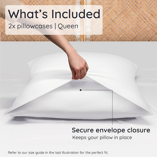 Bambaw 100% Viscose Derived from Bamboo Pillowcase Queen Size – Set of 2 Queen - Image 2