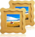 4x4 Wavy Picture Frame With Mat by Unknown