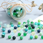 DUQGUHO St Patricks Day Beads for Jewelry Making, 8mm Green Glass Beads for - Image 2