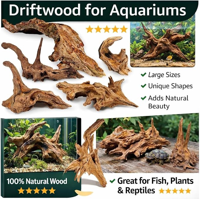 Azil Natural Driftwood 9''-12'' – Perfect Aquarium Decoration - Image 2