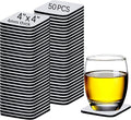 50 PCS Sublimation Blank Cup Coasters Bulk, 4x4 Inch Square Blank Cup Mat Rubber by OKBA