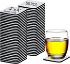 50 PCS Sublimation Blank Cup Coasters Bulk, 4x4 Inch Square Blank Cup Mat Rubber by OKBA