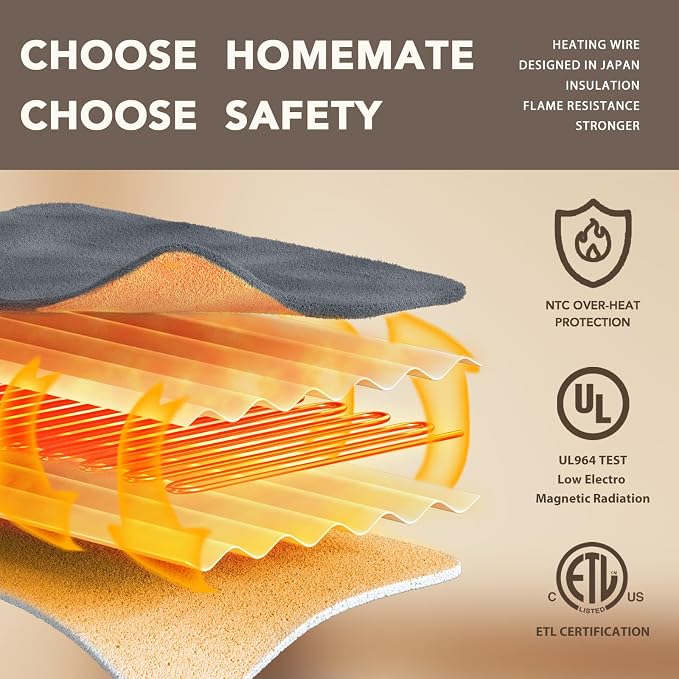 Homemate Electric Heated Blanket Twin Size - Image 4