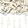 LiQunSweet 50 Pcs Random Styles Tool Theme Unfinished Wood Cutout Creative by LiQunSweet