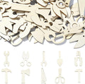 KitBeads 50pcs Random Wood Hammer Cutout Unfinished Scissor Wrench Wooden by KitBeads