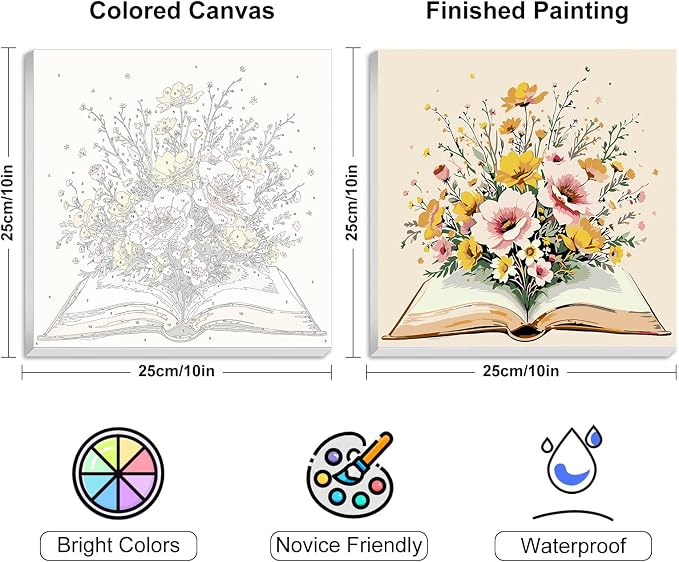 Yezavesu 4 Pack Framed Paint by Numbers Kit - Image 3