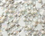 Lanyani 430Pcs Iridescent White Glass Mosaic Tiles Variety Styles Mosaic Tiles - Image 2