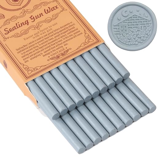 Gray Sealing Wax Sticks, WASOHLING 20Pcs Glue Gun Wax Seal Sticks by WASOHLING