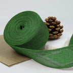 Green Burlap Ribbon 1-1/2 inch X 10 Yard Green Linen Wired Ribbon | Natural - Image 3