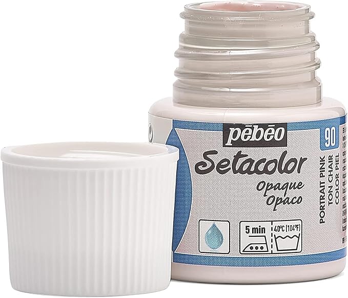Pebeo Setacolor Opaque Fabric Paint, Portrait Pink - Image 3