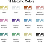 Artecho Acrylic Paint Markers 12 Metallic Colors, - Image 2