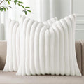 Pallene Faux Fur Plush Throw Pillow Covers 26x26 Set of 2, Luxury Soft Fluffy by PALLENE