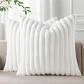 Pallene Faux Fur Plush Throw Pillow Covers 16x16 Set of 2, Luxury Soft Fluffy by PALLENE