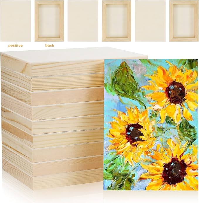 Bercoor 10 Pcs 5x7 Wood Panel Boards, Unfinished Wood Canvas Wooden - Image 4