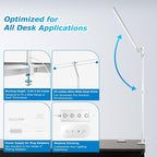 Airlonv LED Desk Lamp, Double Swing Arm Wide Lighting Area Desk Lamps - Image 5
