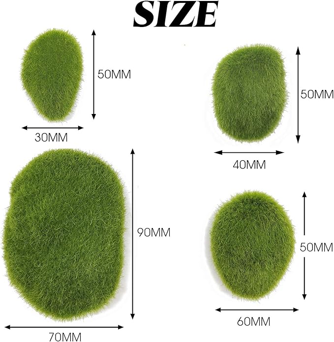 TIHOOD 40PCS Artificial Moss Rocks, Fairy Gardens and Crafting - Image 3