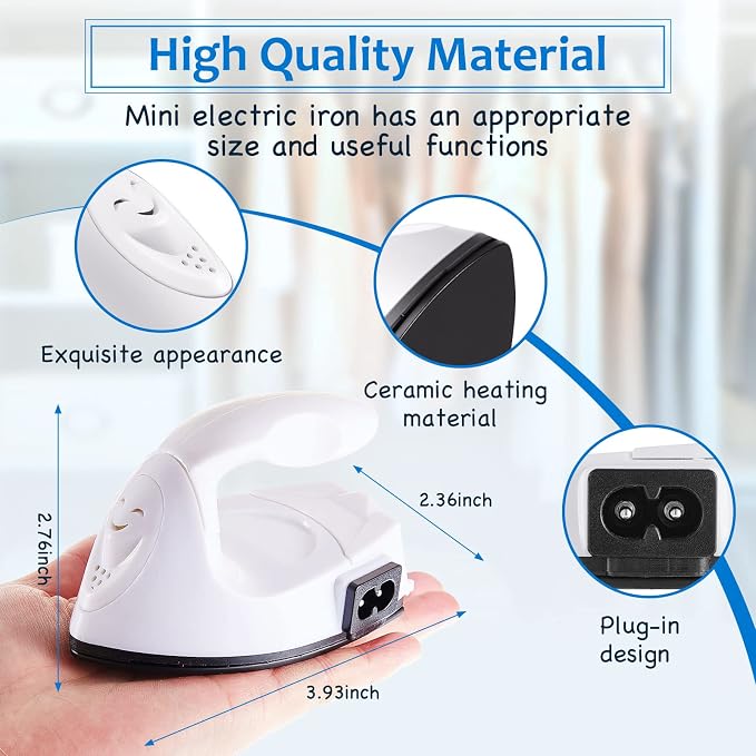 Honoson Mini Craft Iron Mini Heat Press Small Iron 3.93 x 2.36 x 2.76 in - Image 2