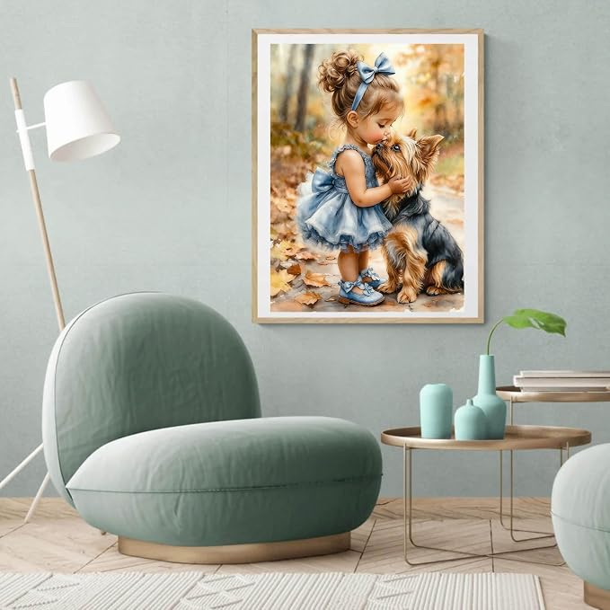 EIBEILI Diamond Art Kits for Adults, Girl and Dog Diamond Painting Kits for - Image 4