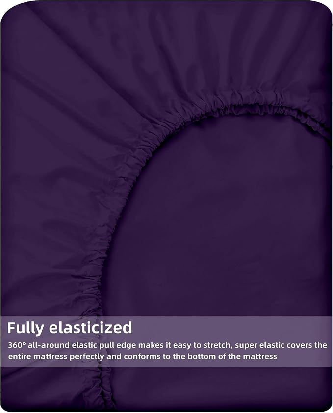 HBHLFZ Full Fitted Sheet Only, Soft Breathable Bottom Sheet - Image 5