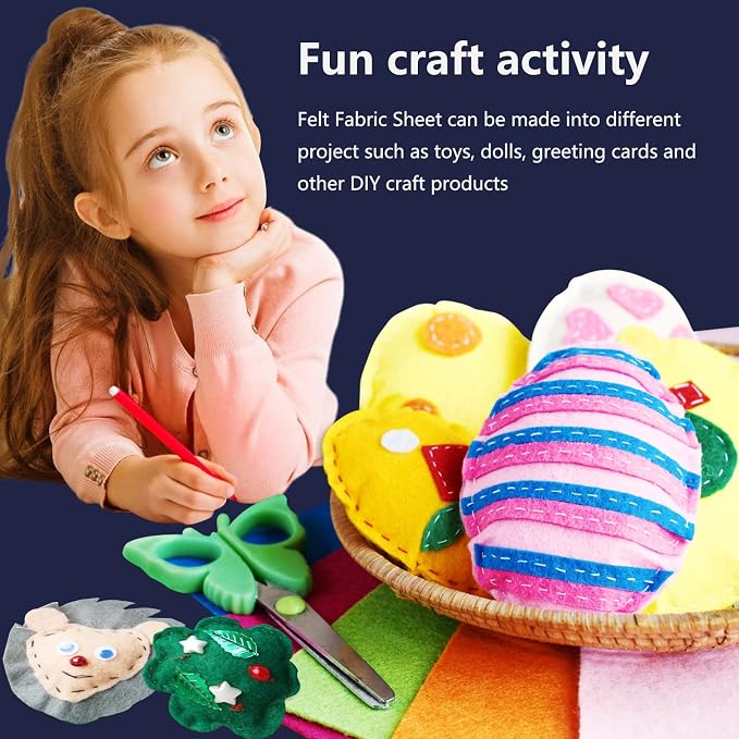 Jtnohx Color Felt, Soft Felt Sheets, 1.4mm Thick 8"x12" Handicraft Felt Fabrics - Image 7