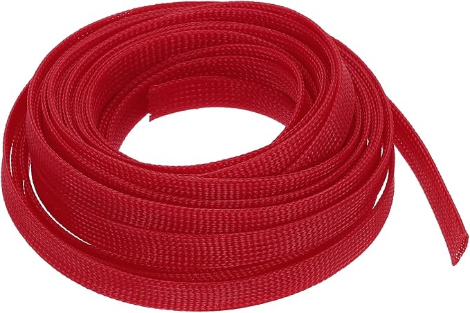 uxcell PET Expandable Sleeving 25ft 1/2" Red Cable Management Sleeve Cord by uxcell