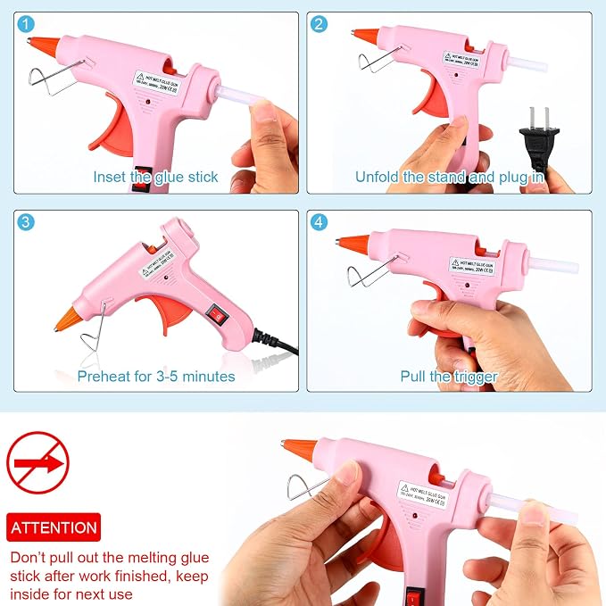 Zhengmy 12 Pcs Mini Glue Gun Crafts Hot Melt Guns Low Temp Glue - Image 6