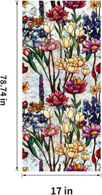 Floral Stained Glass Window Privacy Film, Retro Decorative Rainbow Window - Image 2
