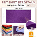 Soft Felt Fabric Sheet 18" x 36", 1.6mm Acrylic Craft Felt, Large Precut Sheet - Image 3