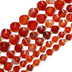 34pcs Natural Red Striped Agate Stone Beads - Image 6