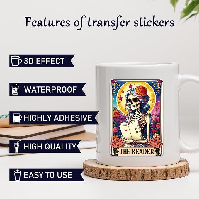 Rngmsi 20 Sheets Skull Gothic UV DTF Cup Wrap Cold UV DTF Transfer Stickers | - Image 3