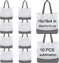 OKBA 10 pcs Sublimation Tote Bags, polyester tote bags by OKBA
