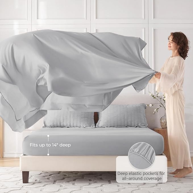 MUXHOMO 7 Pieces Full Comforter Set, Seersucker Bed in a Bag Full Size - Image 3
