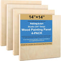 Falling in Art 4 Pack 14x14’’ Unfinished Birch Wood Panels Kit by FallinginArt
